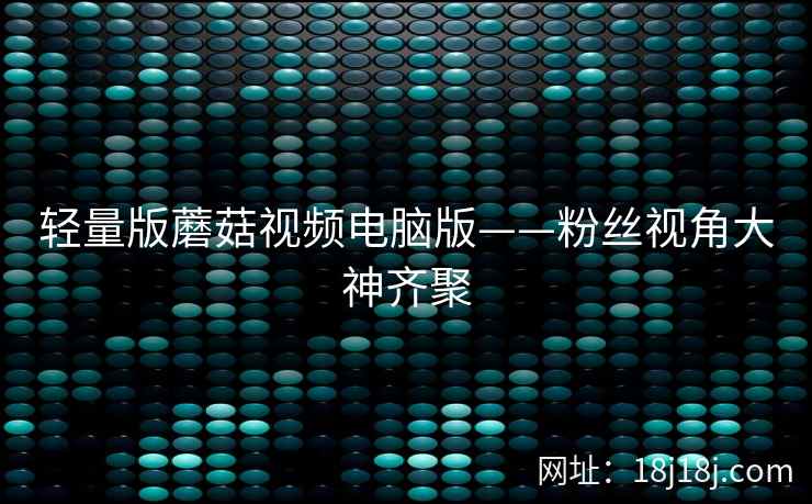 轻量版蘑菇视频电脑版——粉丝视角大神齐聚